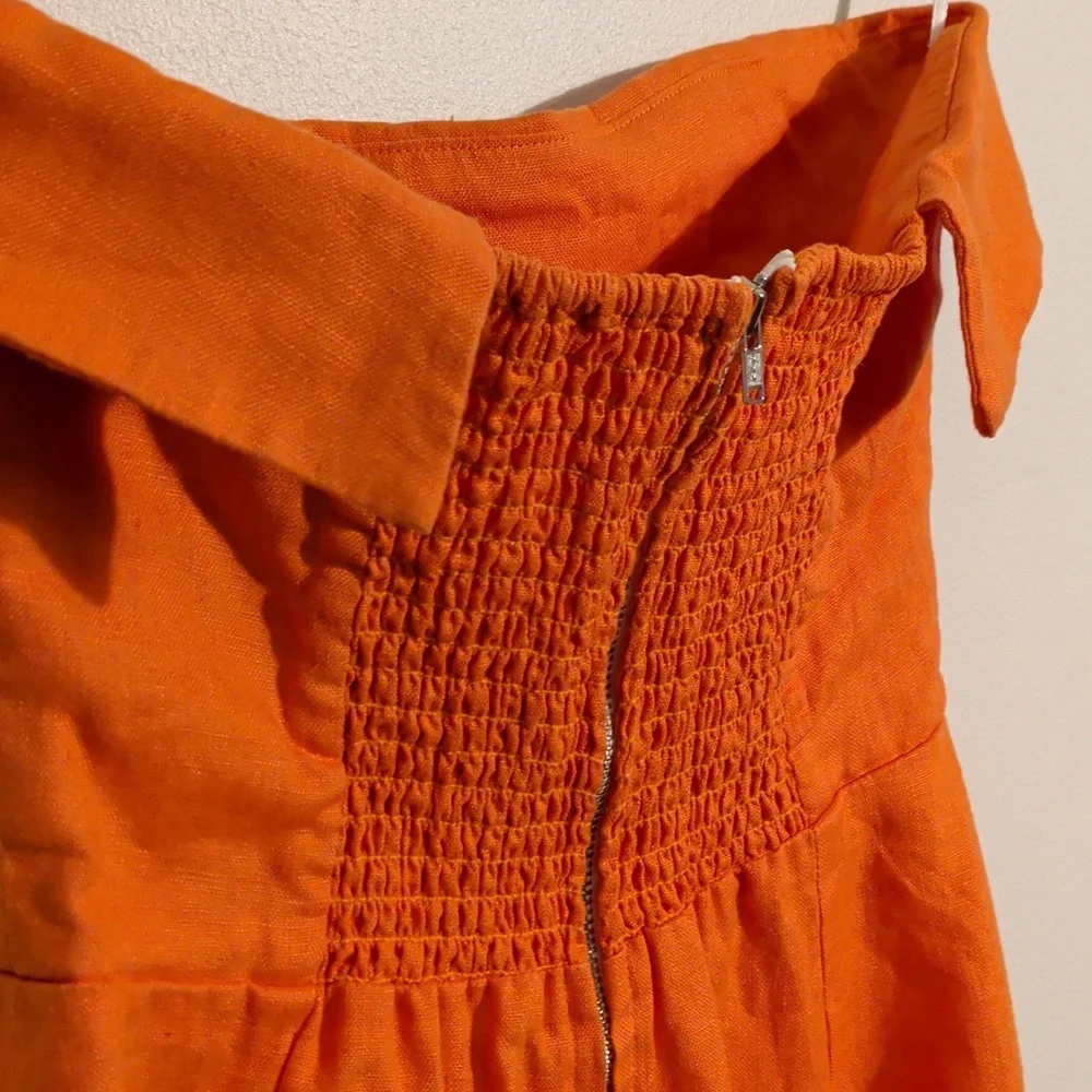 REFORMATION marcella linen strapless dress - size 2 - Picture 10 of 11